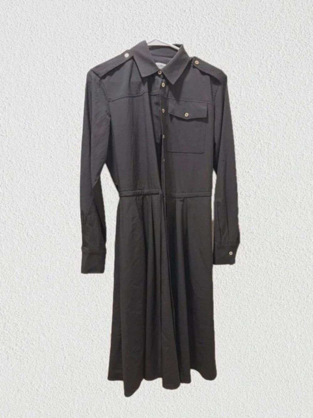 New Calvin Klein Black Midi Shirt Dress Size 4 NWT